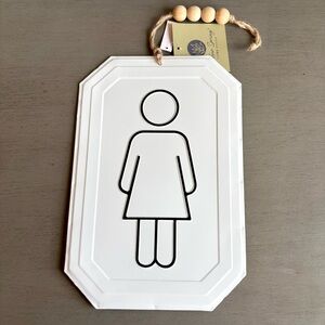 Willow Spring Double Sided Reversible Plague Sign Women Men Restroom Bathroom